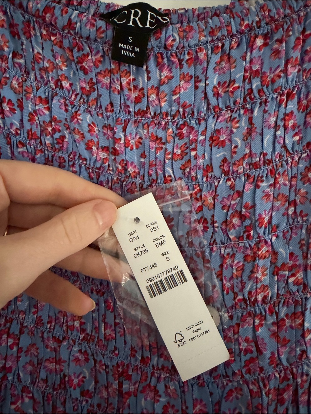J. Crew Lavender Purple Smocked Midi Dress - Picture 7 of 7
